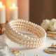 Pearl-Decorated Pearl Headband with Pearl Strap