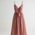 Chiffon Slip Dress with Bow Accent