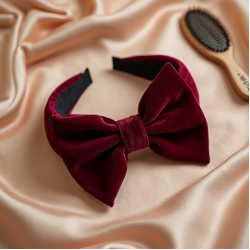 Velvet Velvet Headband with Bow Accent