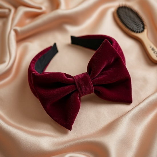 Velvet Velvet Headband with Bow Accent