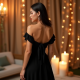 Off-Shoulder A-Line Party Dress with Backless Design