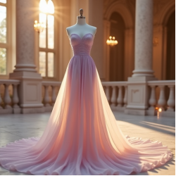 Ethereal Evening Gown in Pastel Shades