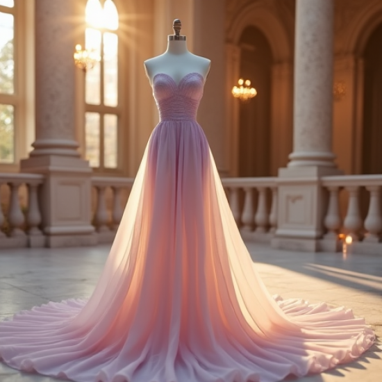 Ethereal Evening Gown in Pastel Shades