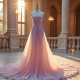 Ethereal Evening Gown in Pastel Shades