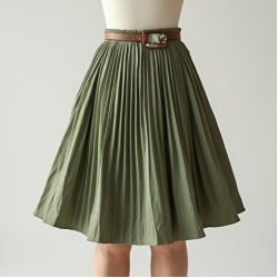 Satin Mini Skirt in Pleated Satin