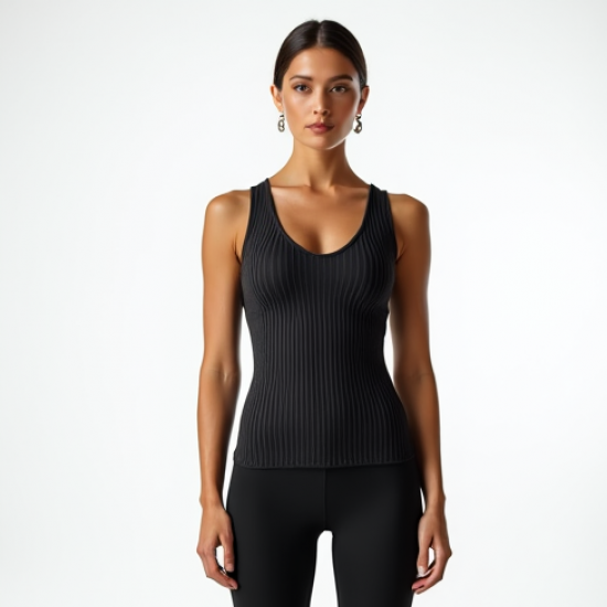 Striped Sheer Mesh Top with Keyhole Back