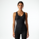 Striped Sheer Mesh Top with Keyhole Back