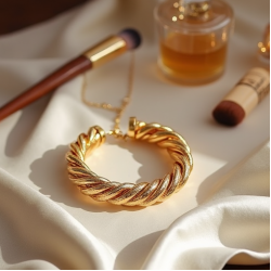 Gold-Plated Chain Bracelet with Twisted Detail