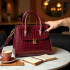Faux Leather Shoulder Bag in Crocodile Pattern