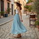 Casual Maxi Skirt in Pastel Color