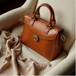 Vintage Shoulder Bag with Twist Lock