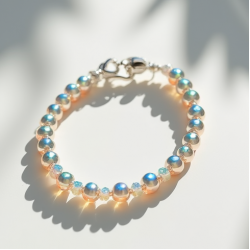 Beaded Anklet in Opal Tint