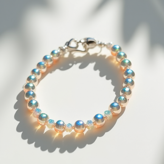 Beaded Anklet in Opal Tint