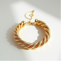 Gold-Plated Chain Bracelet with Twisted Detail
