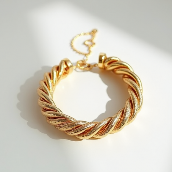 Gold-Plated Chain Bracelet with Twisted Detail