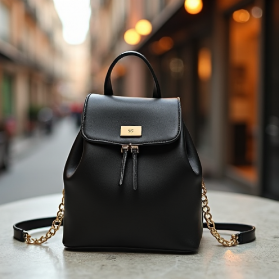 Mini Mini Backpack with Gold Chain