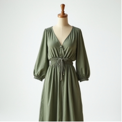 Ethereal Peasant Dress with Slit Detail