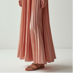 Satin Maxi Skirt in Pleated Satin