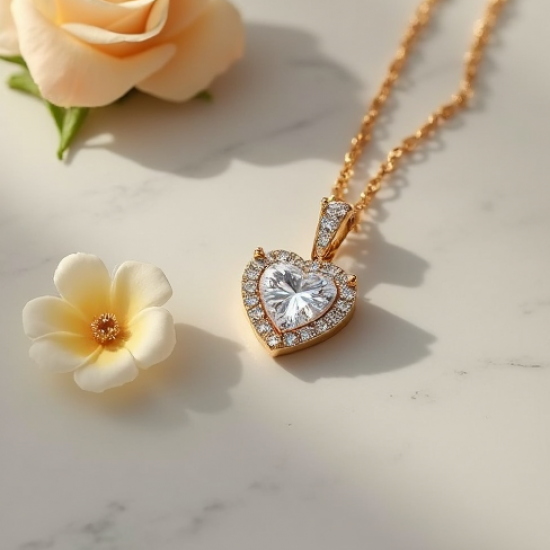Dainty Pendant Necklace with Heart Motif