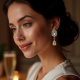 Rhinestone Drop Earrings with Cubic Zirconia