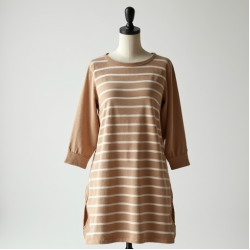 Striped Tunic Top in Solid Neutral