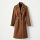 Wool Blend Duster Coat with Belt Closure