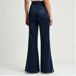Casual Flare Jeans in Pleated Satin