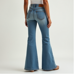 Denim Flare Jeans in Light Wash