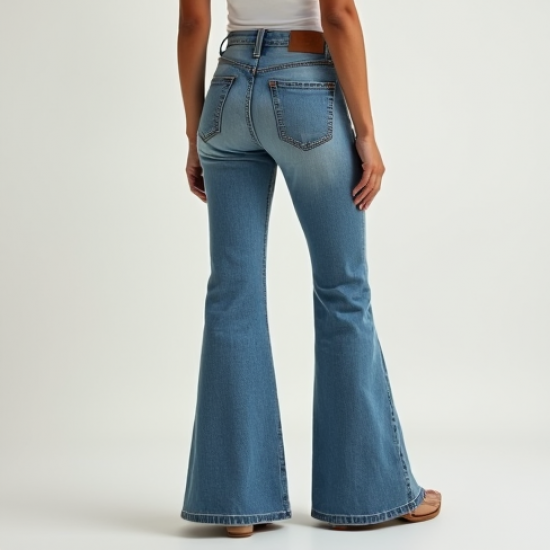 Denim Flare Jeans in Light Wash