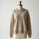 Striped Knit Sweater Top in Solid Neutral