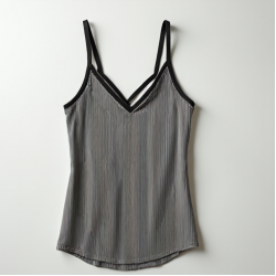Striped Cami Top with V-Neck