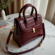 Faux Leather Shoulder Bag in Crocodile Pattern