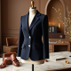 Textured Blazer with Gold Buttons