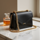 Chain-Strap Chain Shoulder Bag with Gold Chain