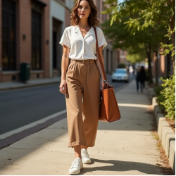 Wide-Leg Culottes with Pocket Details