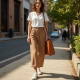 Wide-Leg Culottes with Pocket Details