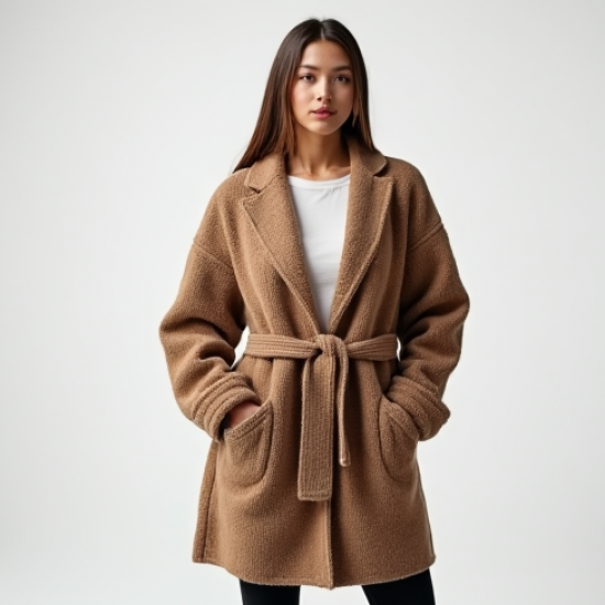 Oversized Cardigan Coat in Earth Tones