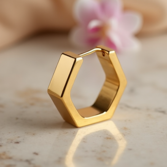Geometric Hoop Earrings in Geometric Shape