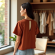 Crop Tunic Top with Keyhole Back