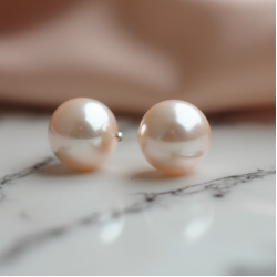 Pearl Accent Pearl Stud Earrings with Freshwater Pearl