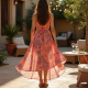 Floral High-Low Dress with V-Neckline