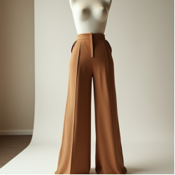 High-Waisted Wide-Leg Pants with Pocket Details