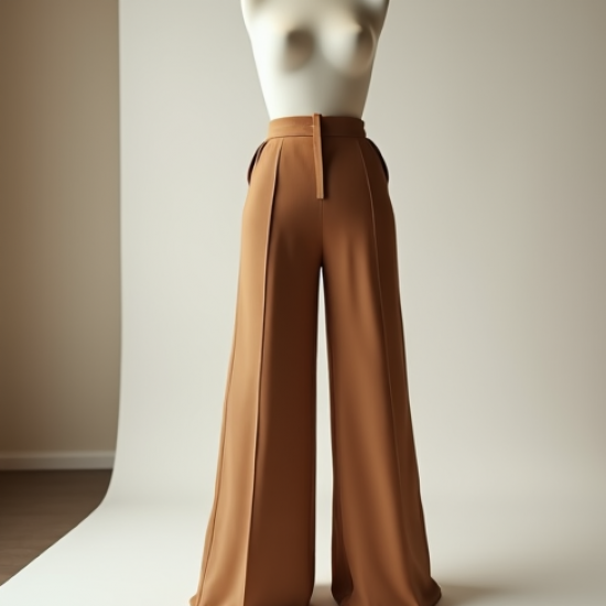 High-Waisted Wide-Leg Pants with Pocket Details