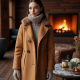 Faux Fur Peacoat with Hood