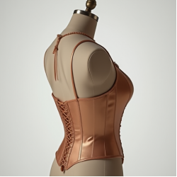 Satin Corset Top with Keyhole Back