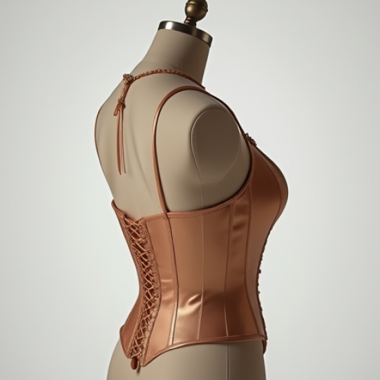 Satin Corset Top with Keyhole Back