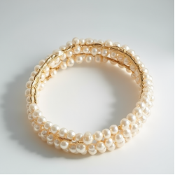 Pearl-Decorated Pearl Headband with Pearl Strap