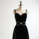 Velvet Evening Gown with Bow Accent