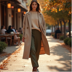 Plaid Duster Coat in Earth Tones
