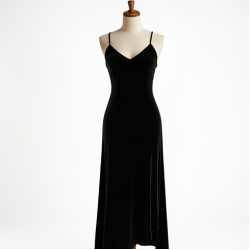 Velvet Slip Dress with Slit Detail